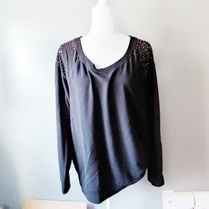 Torrid Studded Black Sweatshirt - XXL